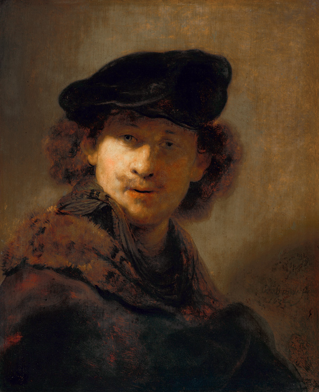 Self-Portrait with Velvet Beret van Rembrandt van Rijn