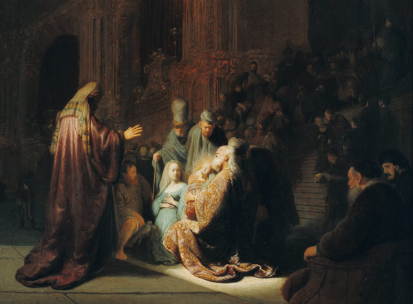 Rembrandt, Simeon im Tempel van Rembrandt van Rijn