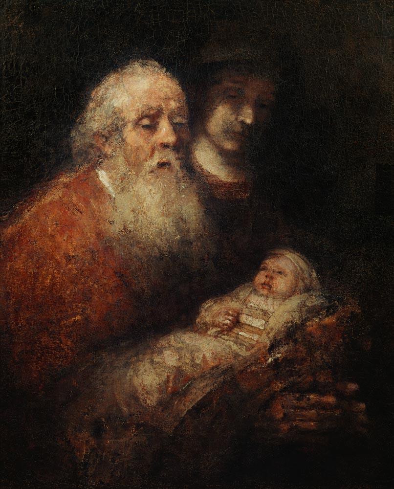 Simeon met kindje Jezus van Rembrandt van Rijn