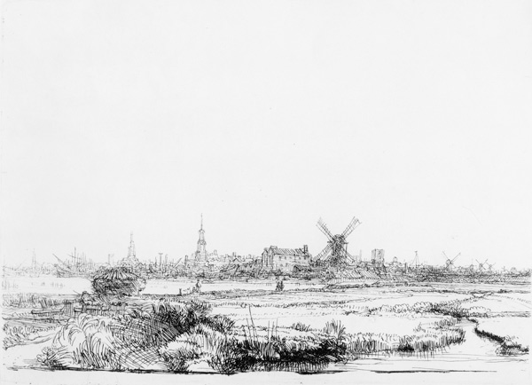 View of Amsterdam, c.1640 van Rembrandt van Rijn