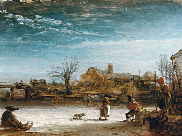Winterlandschap van Rembrandt van Rijn