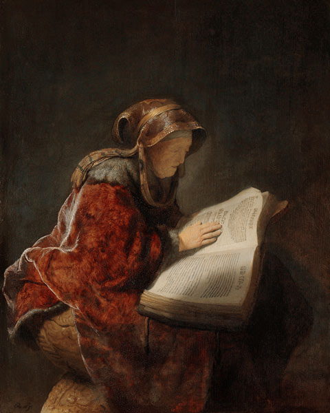 De profeet Anna - Rembrandt van Rijn van Rembrandt van Rijn