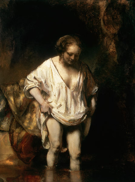 Badende Vrouw Rembrandt Hamerszoon Van Rij Als Kunstdruk Of Als Handgeschilderd Olieverfschilderij