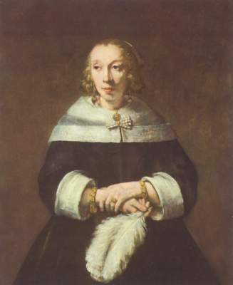 Bildnis einer Dame mit Straußenfeder van Rembrandt van Rijn