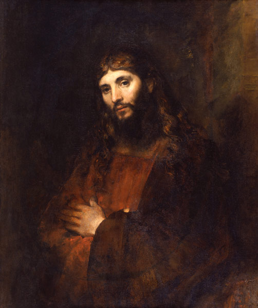 Christus met gevouwen armen  van Rembrandt van Rijn