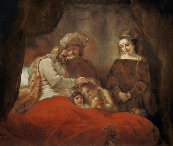 De zegen van Jacob van Rembrandt van Rijn