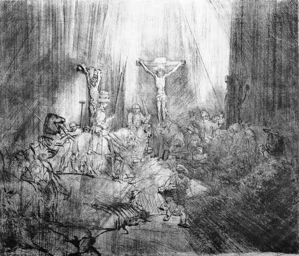 Three Crucifixes van Rembrandt van Rijn