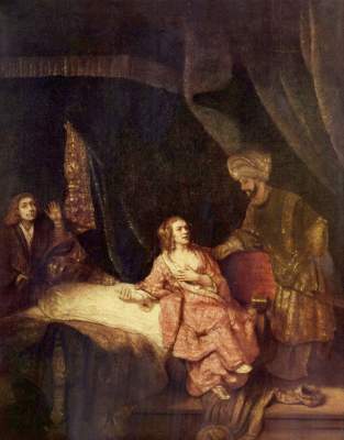 Josef und Potiphar van Rembrandt van Rijn