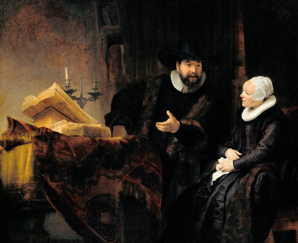 The Mennonite Preacher Anslo and his Wife van Rembrandt van Rijn