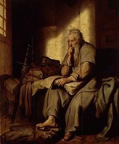 Paulus in de gevangenis van Rembrandt van Rijn