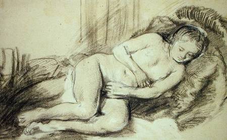 Reclining Female Nude van Rembrandt van Rijn