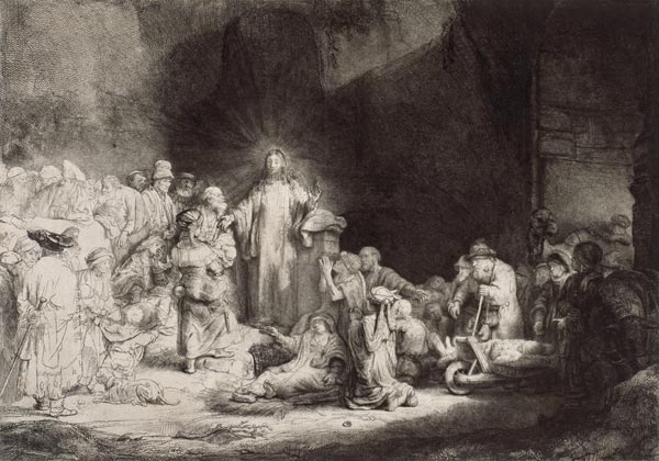 Christ healing the sick (The Hundred Guilder Print) van Rembrandt van Rijn