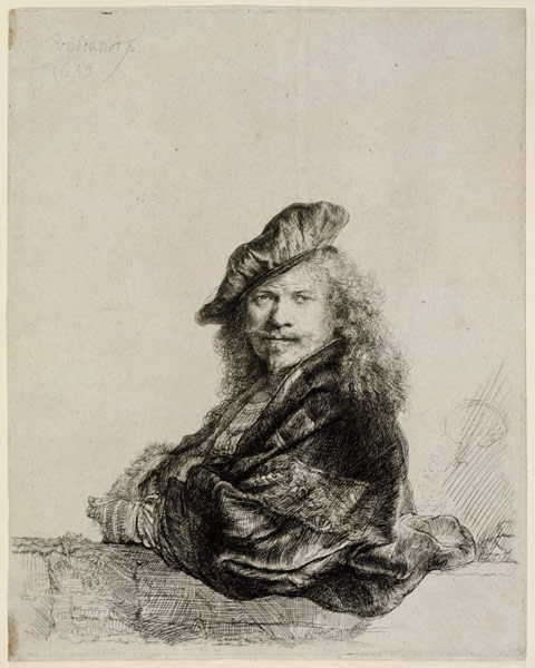 Selbstbildnis mit aufgelehntem Arm van Rembrandt van Rijn