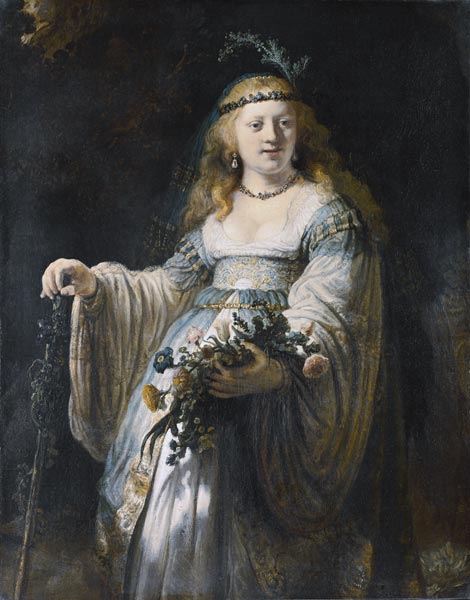 Saskia van Uylenburgh in Arcadian Costume van Rembrandt van Rijn