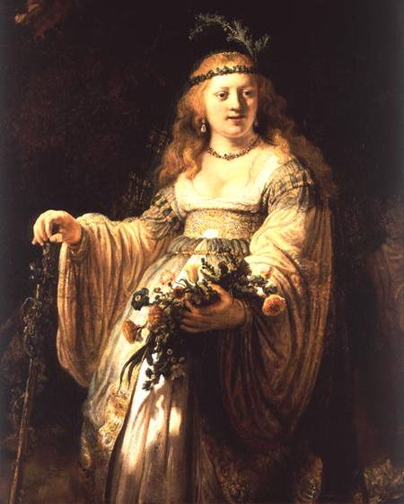 Saskia van Uylenburgh in Arcadian Costume van Rembrandt van Rijn
