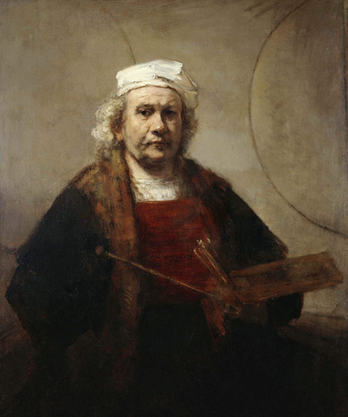 Self portrait with two circles van Rembrandt van Rijn