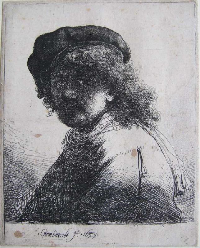 Selbstbildnis mit Schärpe um den Hals van Rembrandt van Rijn