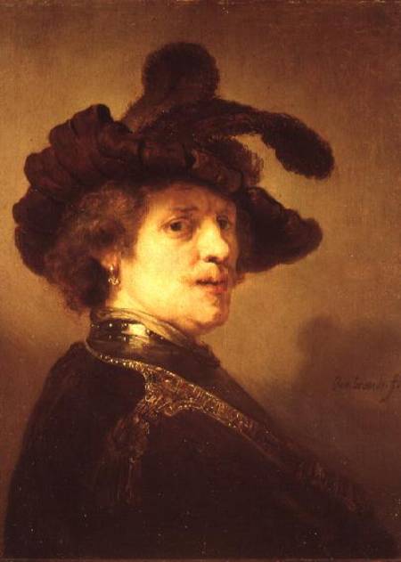 Self Portrait in Fancy Dress van Rembrandt van Rijn