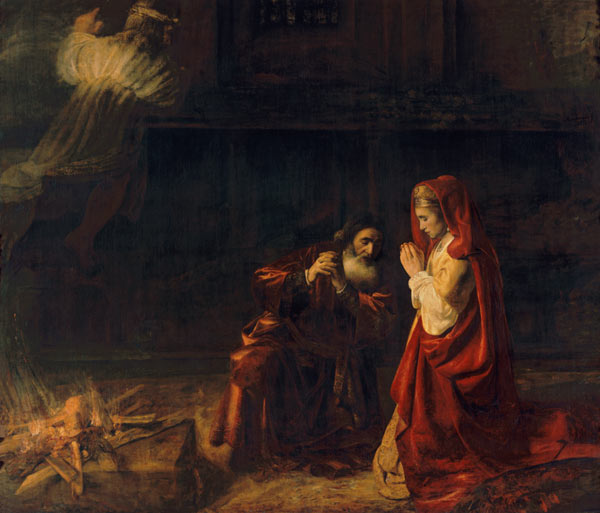 Das Opfer des Maonah. van Rembrandt van Rijn