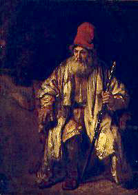 De oude man met de rode hoed van Rembrandt (Nachfolge)