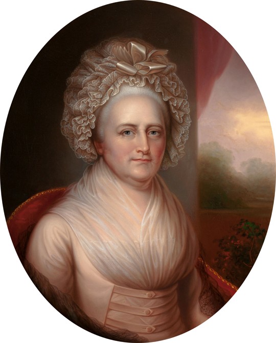 Portrait of Martha Washington (1731-1802) van Rembrandt Peale