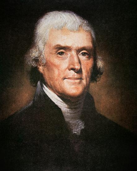 Thomas Jefferson (1743-1826) (colour litho)