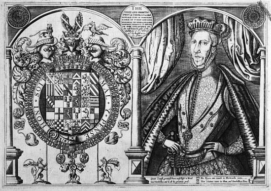 Thomas Howard, 4th Duke of Norfolk and his coat of arms van Renold Elstrack