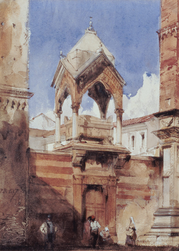 The Castelbarco Tomb, Verona van Richard Parkes Bonington
