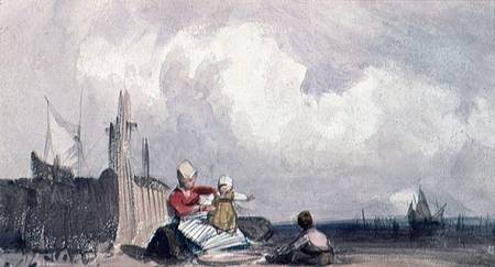 Fisherfolk on the Beach van Richard Parkes Bonington