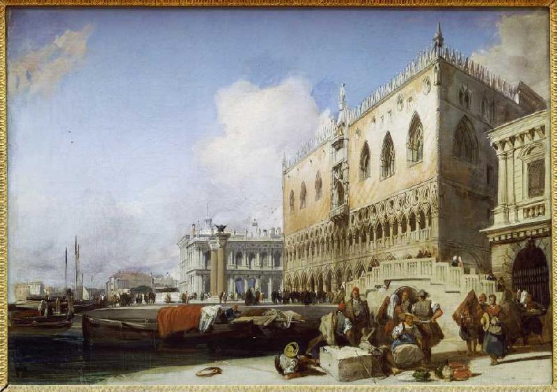 Venedig, Dogenpalast. van Richard Parkes Bonington