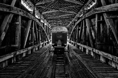 Carriage on Covered Bridge