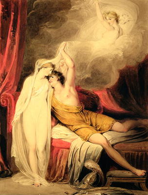 The Reconciliation of Paris and Helen (w/c and gouache on paper) van Richard Westall