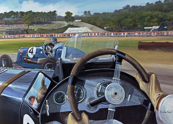Brooklands - From the Hot Seat (w/c and gouache on paper)  van Richard  Wheatland
