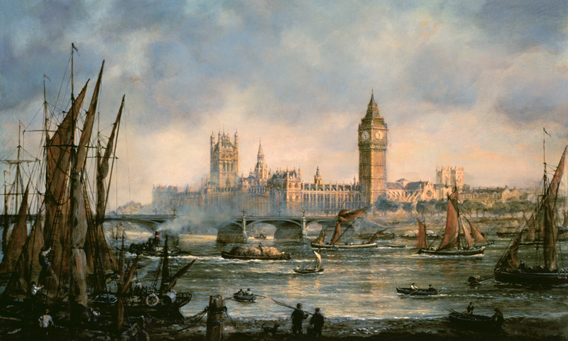 The Houses of Parliament and Westminster Bridge  van Richard  Willis