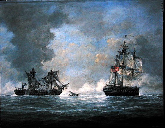 The action between U.S Frigate ''United States'' and the British frigate ''Macedonian'' off the Cana van Richard  Willis