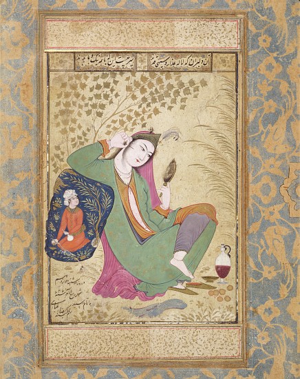 Lady with a Mirror, 16th/17th century van Riza-i Abbasi