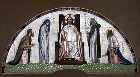 Christ Enthroned with SS. Peter, Joseph, Edward and the Virgin Mary van Robert Anning Bell