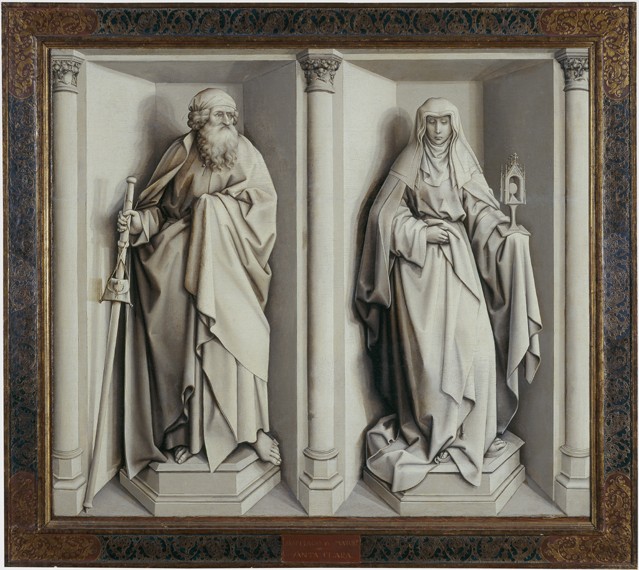 The Marriage of Mary and Joseph. (Reverse) van Robert Campin