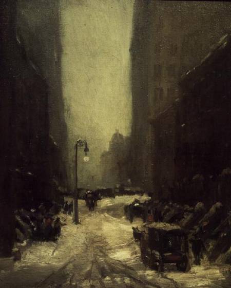 New York Street Under Snow van Robert Henri