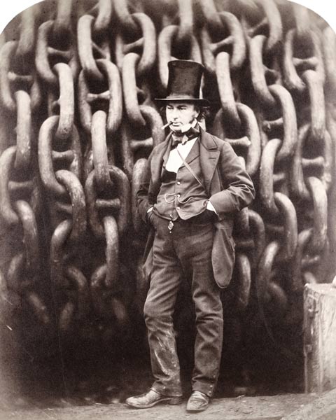 Isambard Kingdom Brunel, standing in front of the launching chains of the ''Great Eastern'', 1857 (b van Robert Howlett