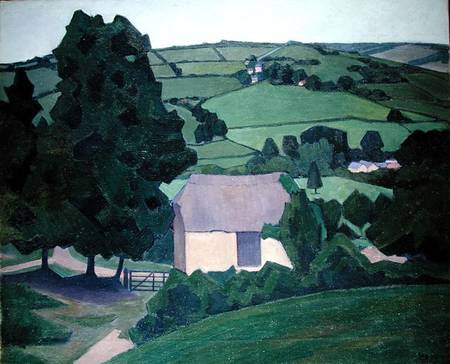 Landscape with Thatched Barn van Robert Polhill Bevan
