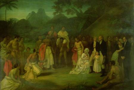 The Cession of Matavi by the High Priest of Tahiti van Robert Smirke