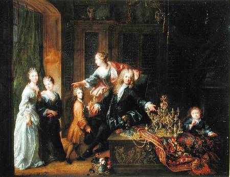 Portrait of Nicolas de Launay (1646-1727) and his Family van Robert Tournieres
