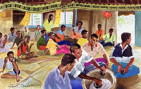 Kava Drinking Ceremony, Fiji, 1999 (w/c on paper)  van Robert  Tyndall