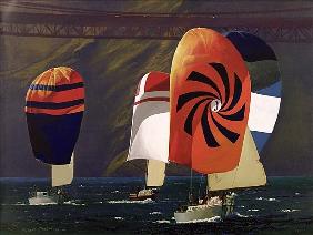 Spinnakers (oil on canvas) 