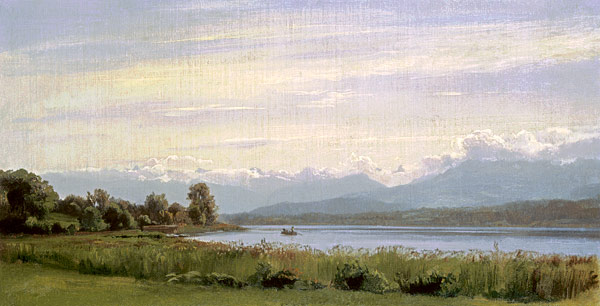 A mountainous lake landscape van Robert Zünd