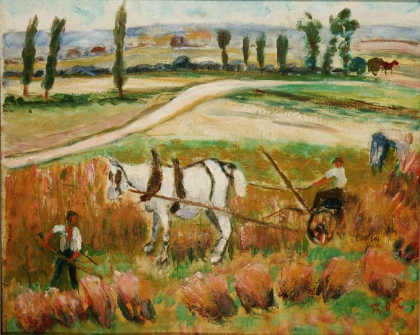 Harvesting with a White Horse (oil on board)  van Roderic O'Conor