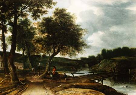 A Wooded River Landscape van Roelandt Roghman