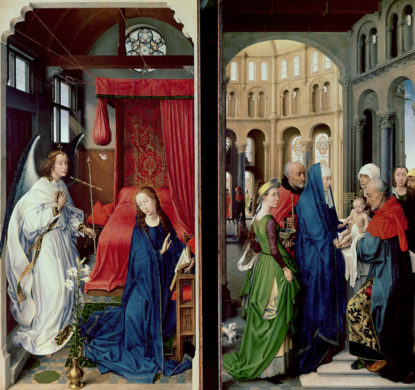 The Annunciation and the Presentation in the Temple van Rogier van der Weyden