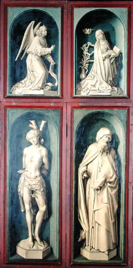 The Annunciation, St. Sebastian and St. Anthony the Great, panels from the reverse of the Last Judge van Rogier van der Weyden